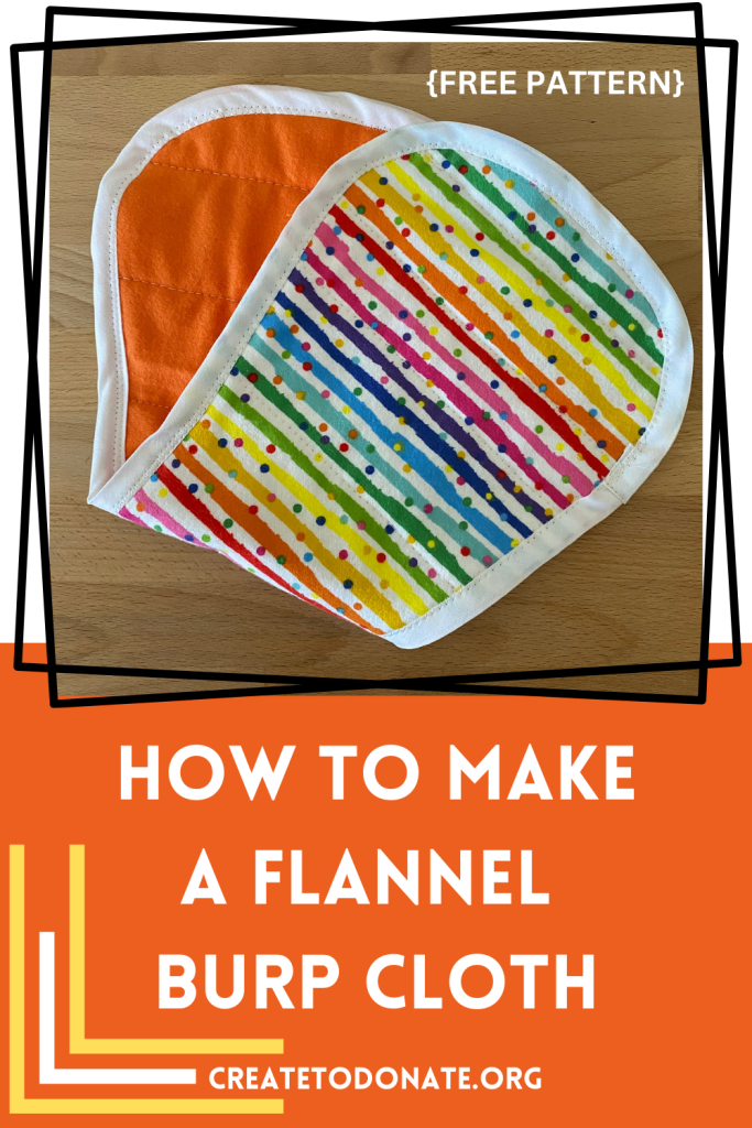 How to make a baby burp cloth from flannel with a free pattern. PIN ME.