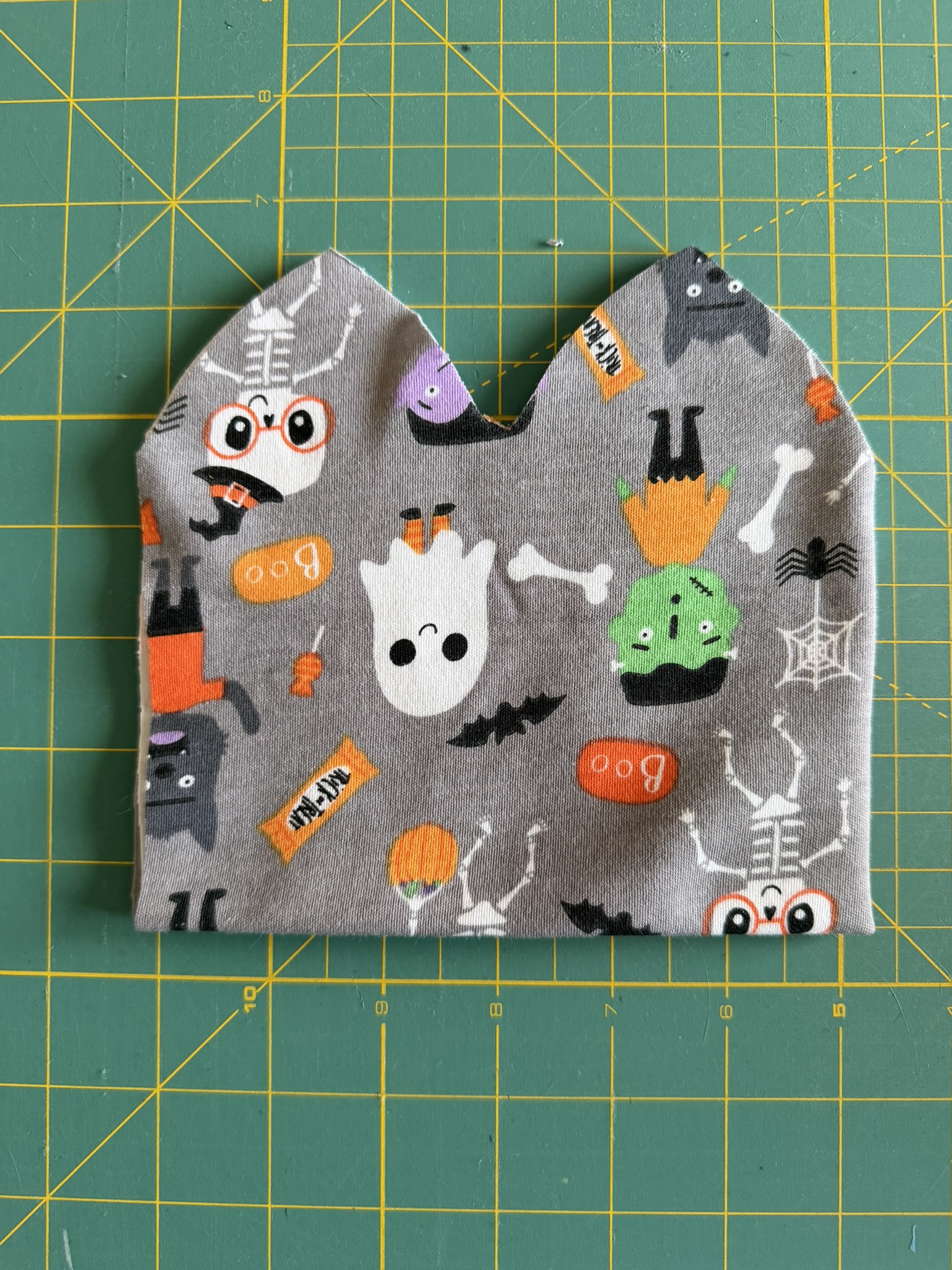 Preemie beanie hat cut out.